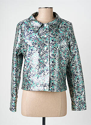Trench fermeture boutonnée sur le devant sans capuche bleu HIPPOCAMPE femme