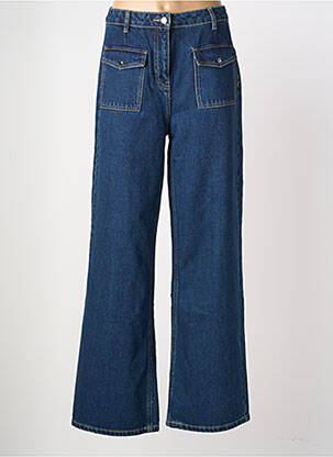 Jeans coupe large stretch taille haute bleu MORGAN femme