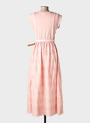 Robe longue manches courtes manches courtes rose MC LORENE femme