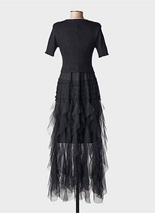 Robe longue manches courtes manches courtes noir MC LORENE femme