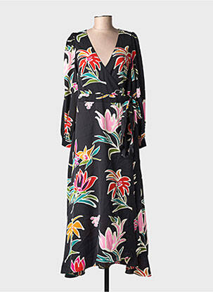 Robe longue manches longues manches longues noir MOLLY BRACKEN femme