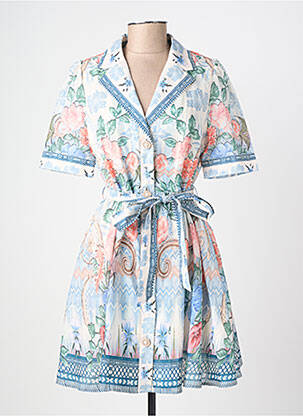 Robe courte manches courtes manches courtes bleu PAPERLACE femme