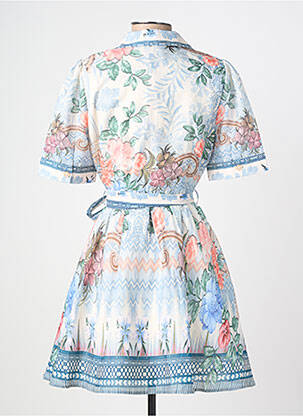 Robe courte manches courtes manches courtes bleu PAPERLACE femme