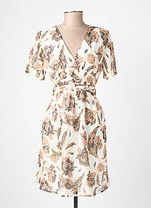 Robe courte manches courtes manches courtes blanc BY ONE femme