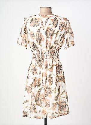 Robe courte manches courtes manches courtes blanc BY ONE femme
