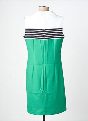 Robe mi-longue fermeture zippée au dos manches courtes vert HIPPOCAMPE femme