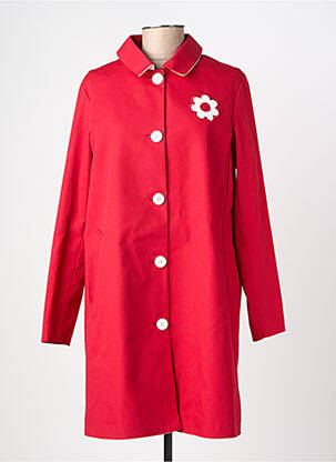 Trench finition intérieure doublée sans capuche rouge HIPPOCAMPE femme