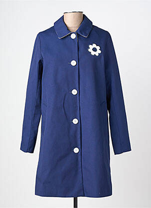 Trench finition intérieure doublée sans capuche bleu HIPPOCAMPE femme