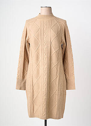 Robe pull coupe cintrée manches longues marron TIFFOSI femme