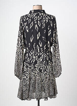 Robe mi-longue imprimé fantaisie manches longues noir MOLLY BRACKEN femme