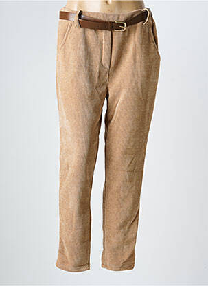 Pantalon slim taille élastique beige fonce MADE IN ITALY femme