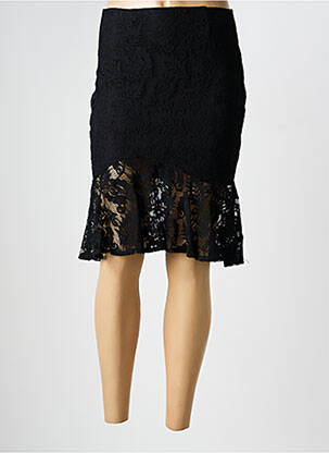 Jupe mi-longue coupe évasée noir HF WOMAN COLLECTION femme