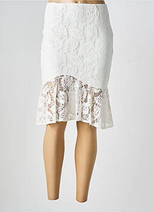 Jupe mi-longue coupe évasée blanc HF WOMAN COLLECTION femme