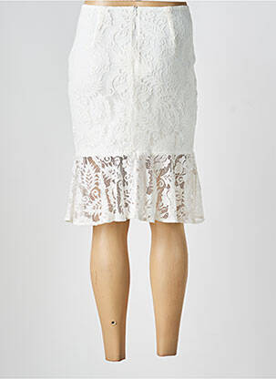 Jupe mi-longue coupe évasée blanc HF WOMAN COLLECTION femme