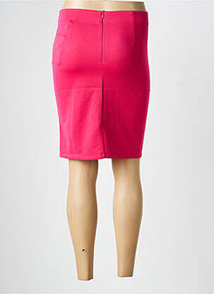 Jupe courte fermeture zippée au dos rose HF WOMAN COLLECTION femme