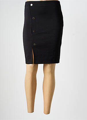 Jupe courte fermeture zippée au dos noir HF WOMAN COLLECTION femme
