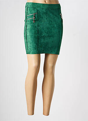 Mini-jupe coupe droite vert HF WOMAN COLLECTION femme
