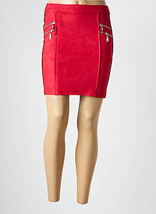 Mini-jupe coupe droite rouge HF WOMAN COLLECTION femme