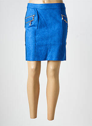 Mini-jupe coupe droite bleu HF WOMAN COLLECTION femme