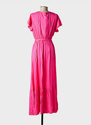 Robe longue manches courtes manches courtes rose C'FLO femme