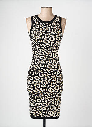 Robe mi-longue imprimé fantaisie sans manche noir JOLIO & CO femme