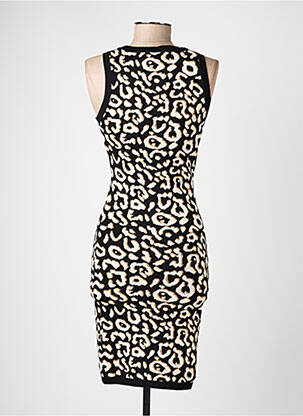 Robe mi-longue imprimé fantaisie sans manche noir JOLIO & CO femme