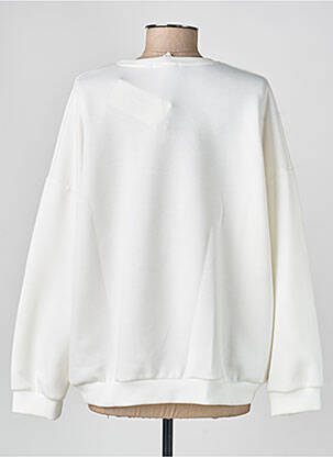 Sweat-shirt sérigraphie floquée manches longues blanc JOWELL femme