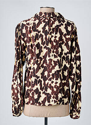 Chemisier coupe cintrée manches longues marron LOVIE & CO femme