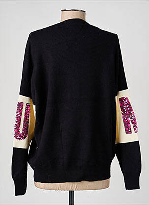 Pull coupe droite manches longues noir PARIS ET MOI femme