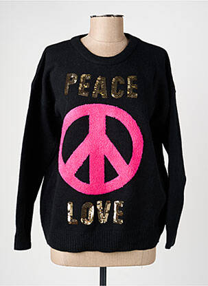 Pull coupe droite manches longues noir PARIS ET MOI femme