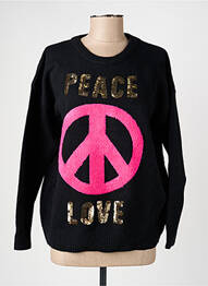 Pull stretch manches longues noir PARIS ET MOI femme