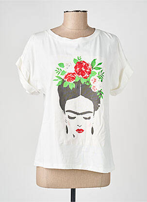T-shirt sérigraphie floquée manches courtes blanc ADILYNN femme