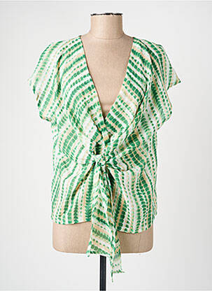 Top imprimé fantaisie manches courtes vert VINTAGE LOVE femme