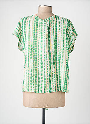 Top imprimé fantaisie manches courtes vert VINTAGE LOVE femme