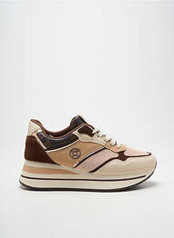 Baskets tissage satiné talon de 4 à 6cm beige VIA GIULIA femme