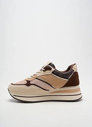 Baskets tissage satiné talon de 4 à 6cm beige VIA GIULIA femme