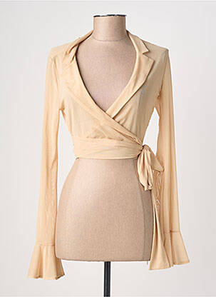 Gilet cache-cœur coupe cintrée beige OH POLLY femme