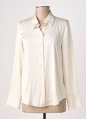 Chemisier coupe fluide manches longues beige MANGO femme