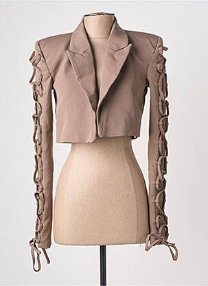Veste casual col tailleur beige PLT LABEL femme
