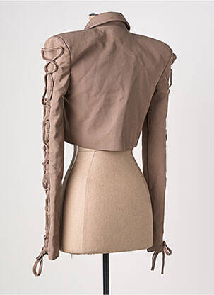 Veste casual col tailleur beige PLT LABEL femme