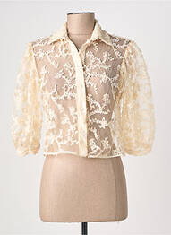 Chemisier coupe droite manches longues beige ZARA femme