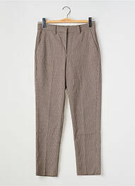 Pantalon droit fermeture zippée sous rabat avec crochet beige MANGO femme