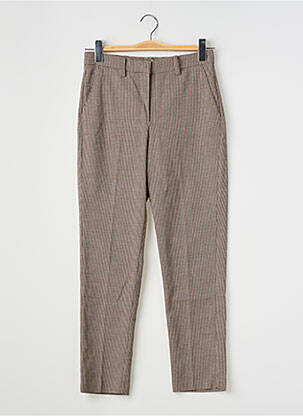 Pantalon droit fermeture zippée sous rabat avec crochet beige MANGO femme