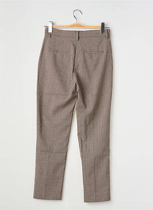 Pantalon droit fermeture zippée sous rabat avec crochet beige MANGO femme