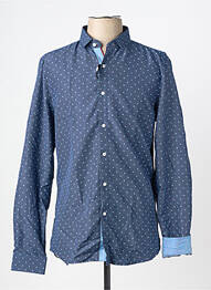 Chemise manches longues coupe droite bleu YVES ENZO homme