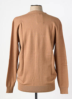 Gilet manches longues col v marron YVES ENZO homme