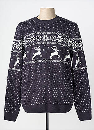 Pull tissage jacquard manches longues bleu TIFFOSI homme