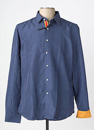 Chemise manches longues imprimé fantaisie bleu YVES ENZO homme
