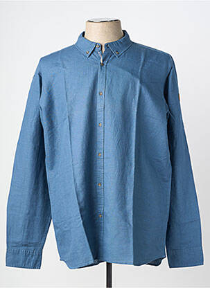 Chemise manches longues coupe droite bleu TBS homme