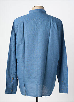 Chemise manches longues coupe droite bleu TBS homme